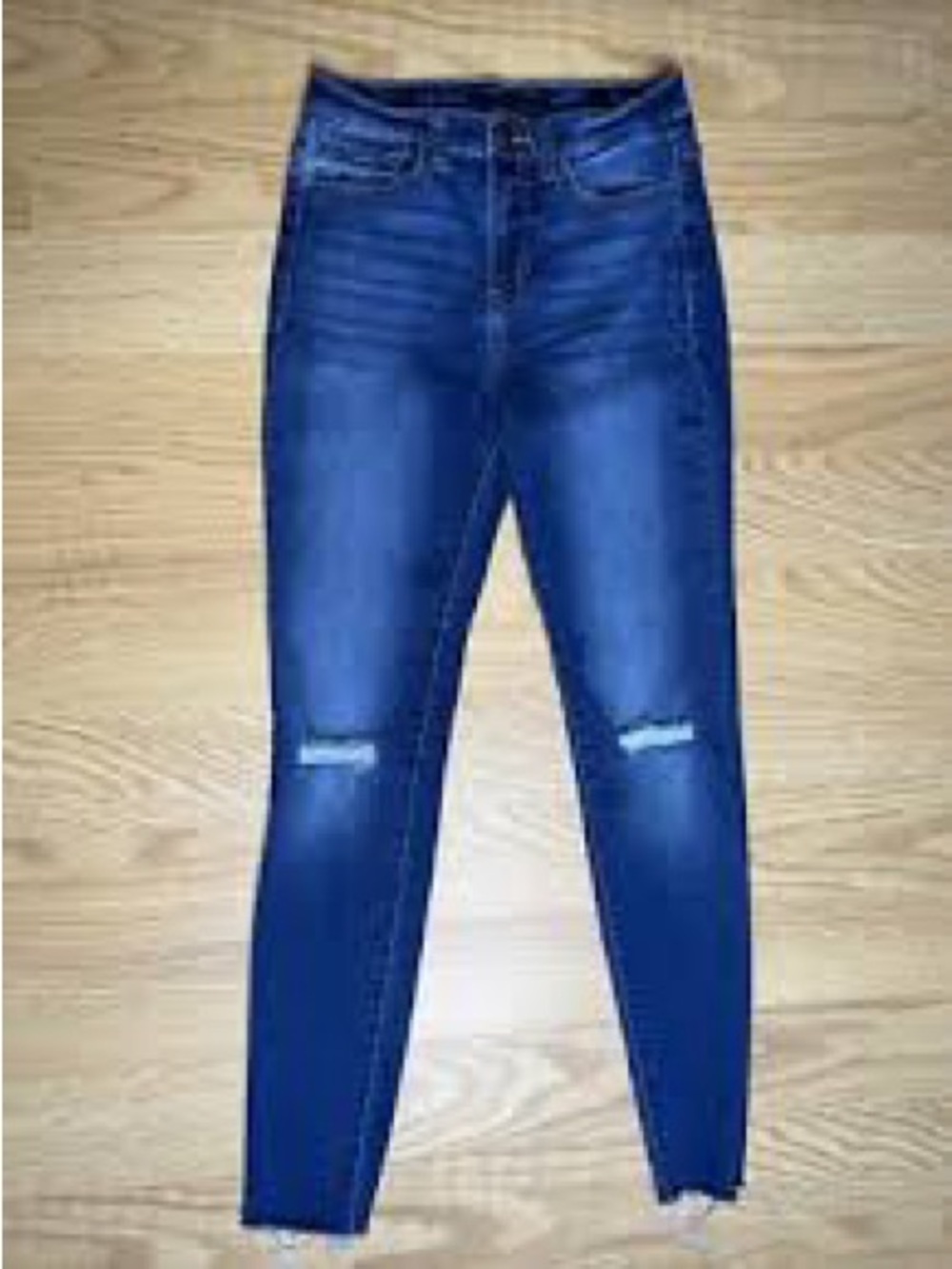 Old Navy Dark Blue High-Rise Skinny Jeans with Knee Distress